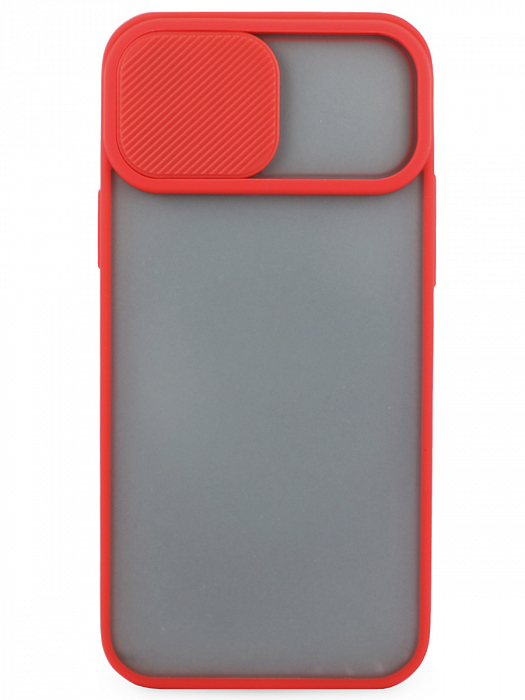 Чехол с защитой камеры для iPhone 12 с бампером красный